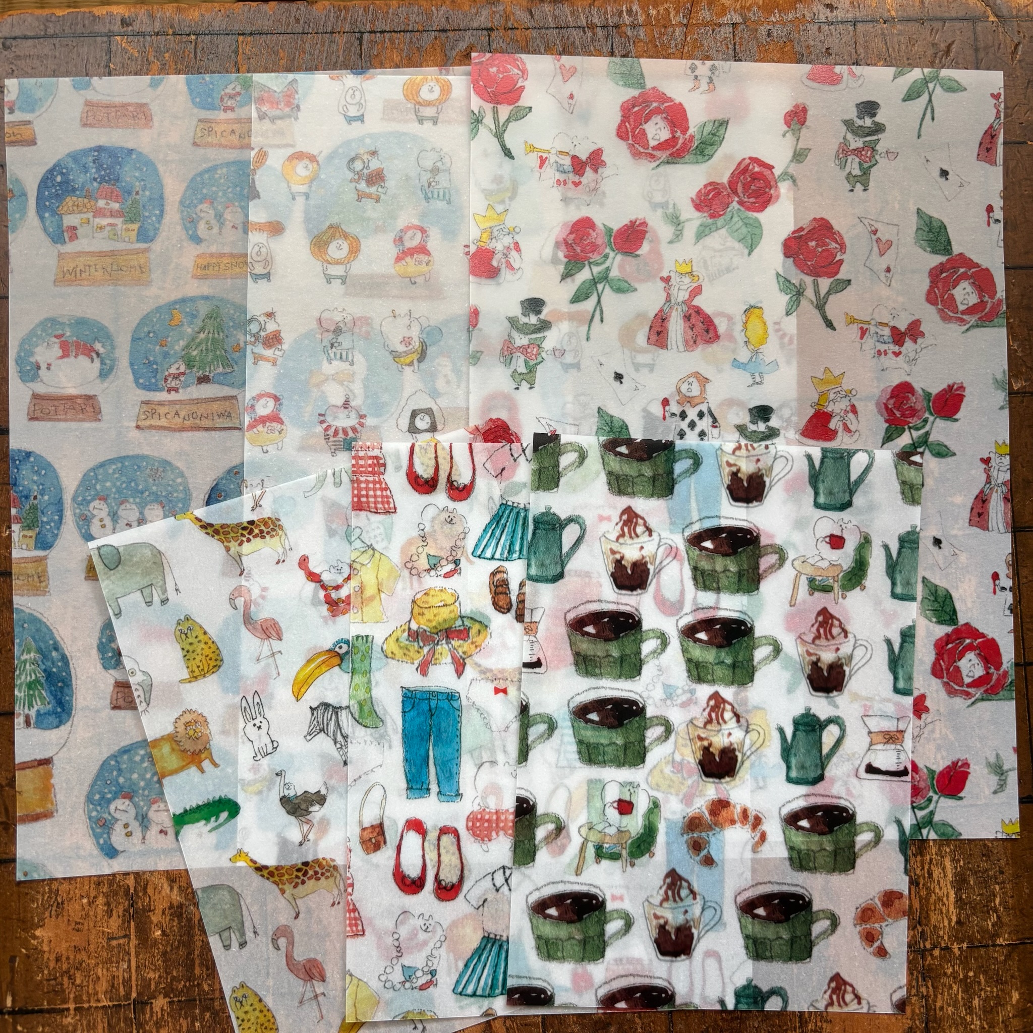 coffeeの透けるデザインペーパーセット