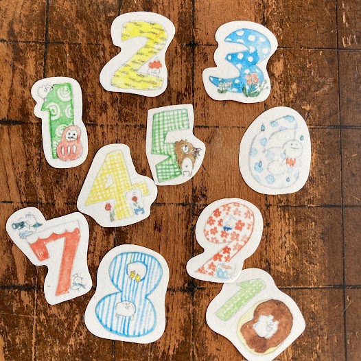 フレークシールすうじセット1〜10